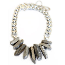 Load image into Gallery viewer, Rocked Up Crystal Quartz Necklace - Silver
