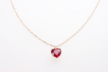 Load image into Gallery viewer, Necklace with Ruby Pendent Heart
