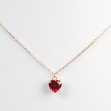 Load image into Gallery viewer, Necklace with Ruby Pendent Heart
