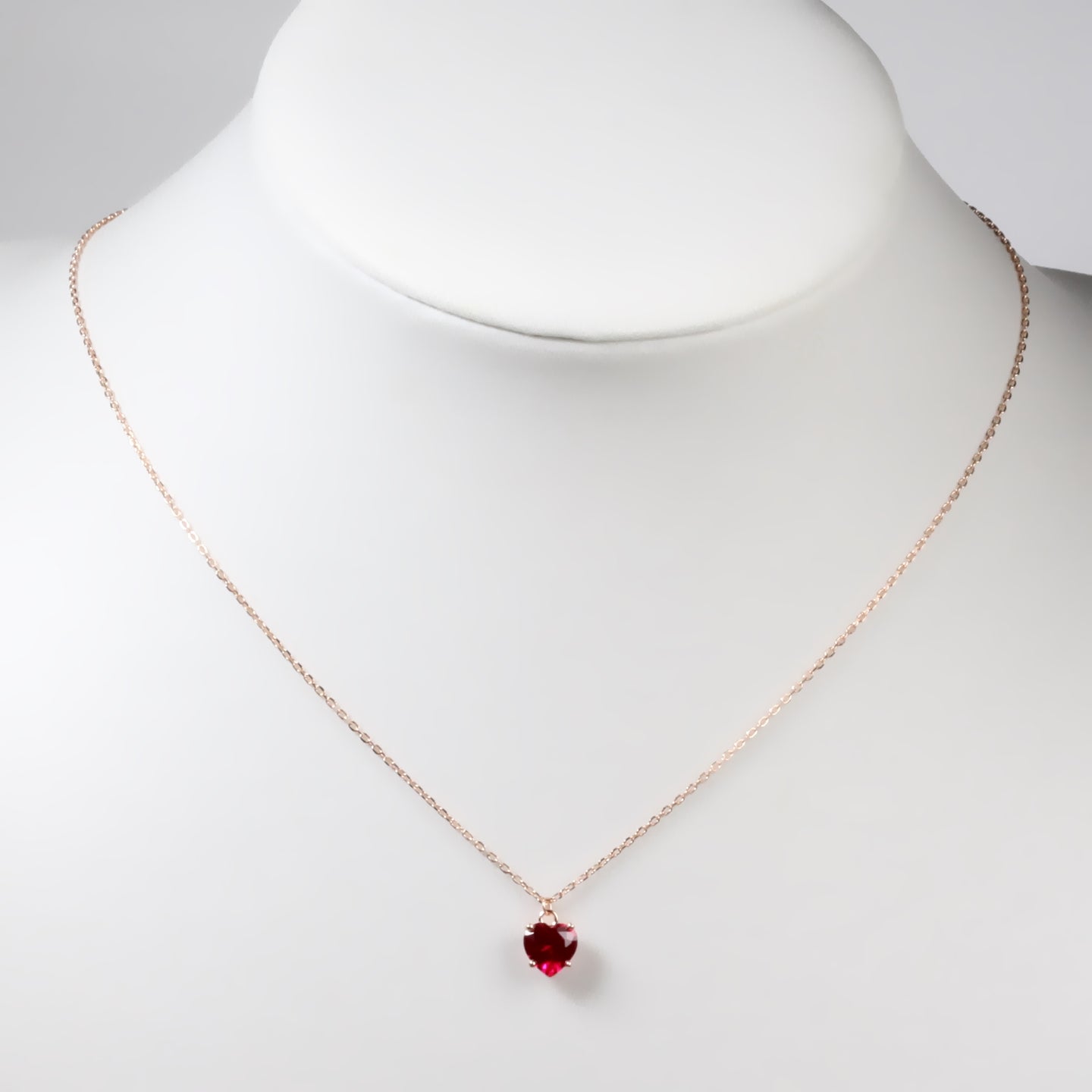 Necklace with Ruby Pendent Heart